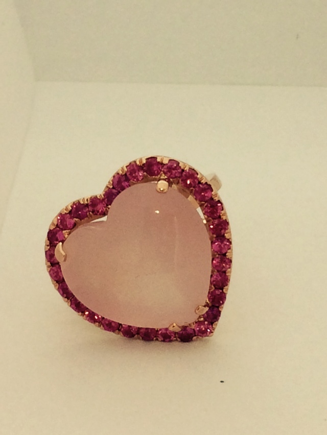 Rose Quartz and Pink Sapphire Ring