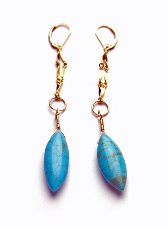 14K Gold-Filled and Turquoise Earrings