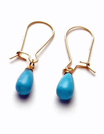 Turquoise and 14K Gold-Filled Earrings