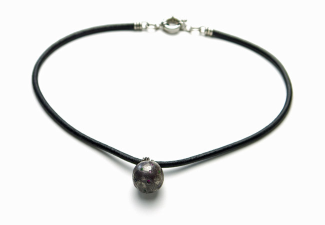 Handmade Oxidized Sterling Silver Ball Necklace