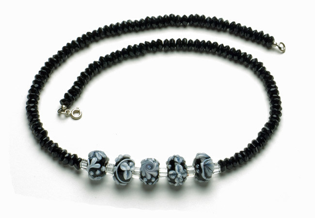 Black Spinel and Sterling Silver Necklace
