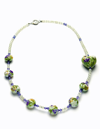 Green and Purple New Jade Necklace